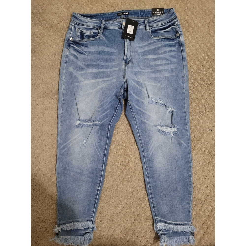 Fashion Nova Sydney Sunshine Fray Hem Skinny Jean